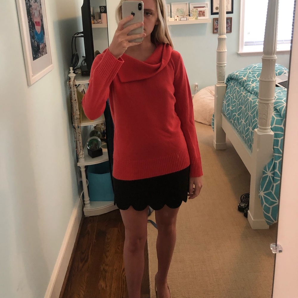 TSE 100% cashmere coral cowl neck sweater